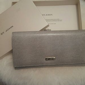 ST. JOHN Embossed Leather Travel Wallet